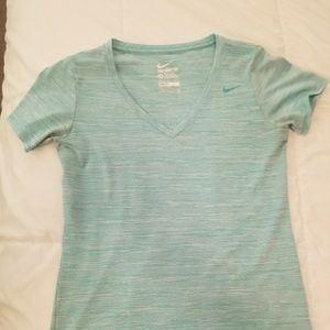 Blue Nike dri fit v neck